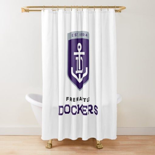 AFL Fremantle Dockers White EST 1994 Shower Curtain