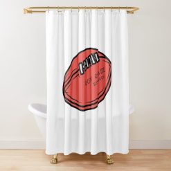 AFL Gold Coast Suns Red Rugby Ball Shower Curtain