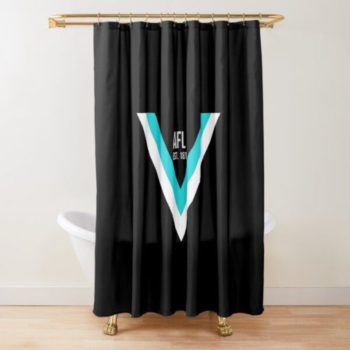 AFL Port Adelaide Black EST 1870 Shower Curtain