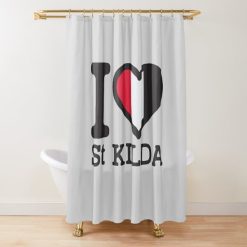 AFL St Kilda Saints White I Love Shower Curtain