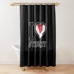 AFL Sydney Swans Black I Love Shower Curtain