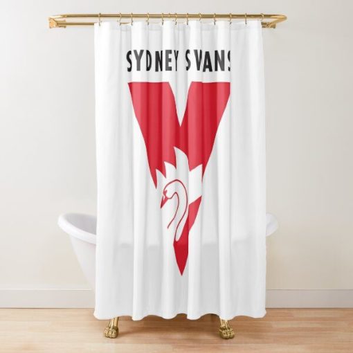 AFL Sydney Swans White Logo Shower Curtain