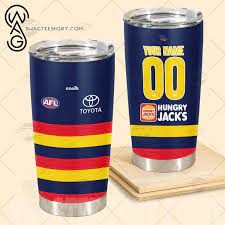 AFL Adelaide Crows Custom Name Number Tumbler